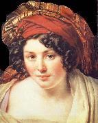 Anne-Louis Girodet-Trioson Head of Young Woman Wearing a Turban oil painting artist